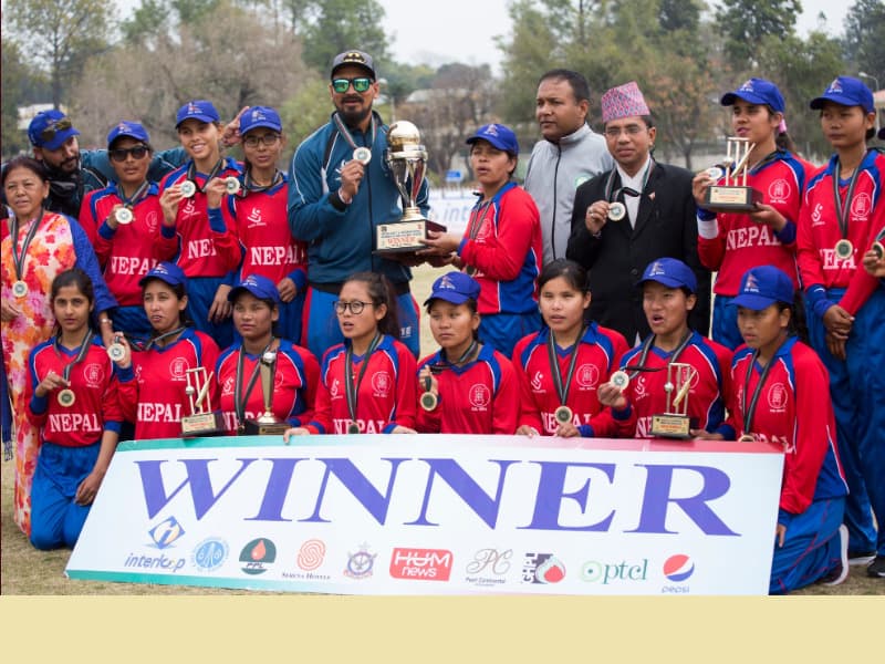 First country Nepal with Women's Blind Cricket Team