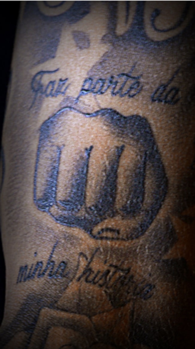 ‘Fist’ Tattoo of neymar