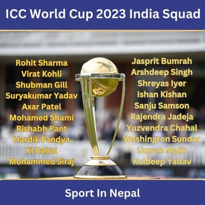 ICC World Cup 2023 India Squad